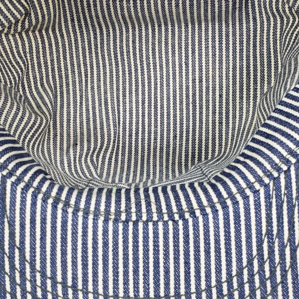 Vintage Pufferbilly Days 1990 Engineer Hat OS Blue Hickory Stripe Denim USA Made